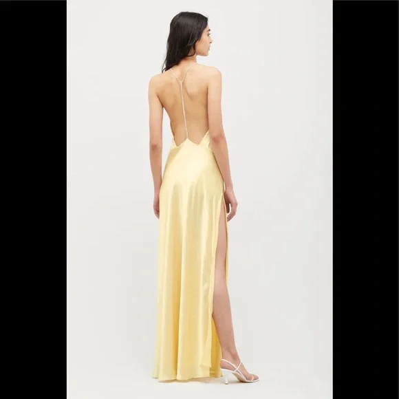 Michael Lo Sordo Hudson Bias Crystalline Maxi Dress - Picture 3 of 5
